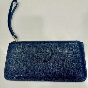Tory Burch Midnight Blue Textured Wristlet
